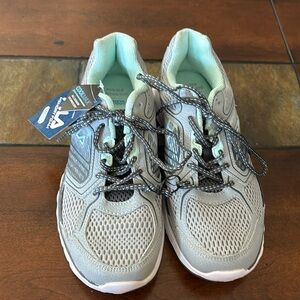 FILA memory foam coolmax sneakers  - women’s size 9 - grey with mint green trim